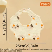 TDHD 3 pièces bavoirs d'alimentation pour bébé en gaze de coton été doux pétale bébé imprimé serviette bave nouveau-né enfant en bas âge bébé rot tissu enfants 4