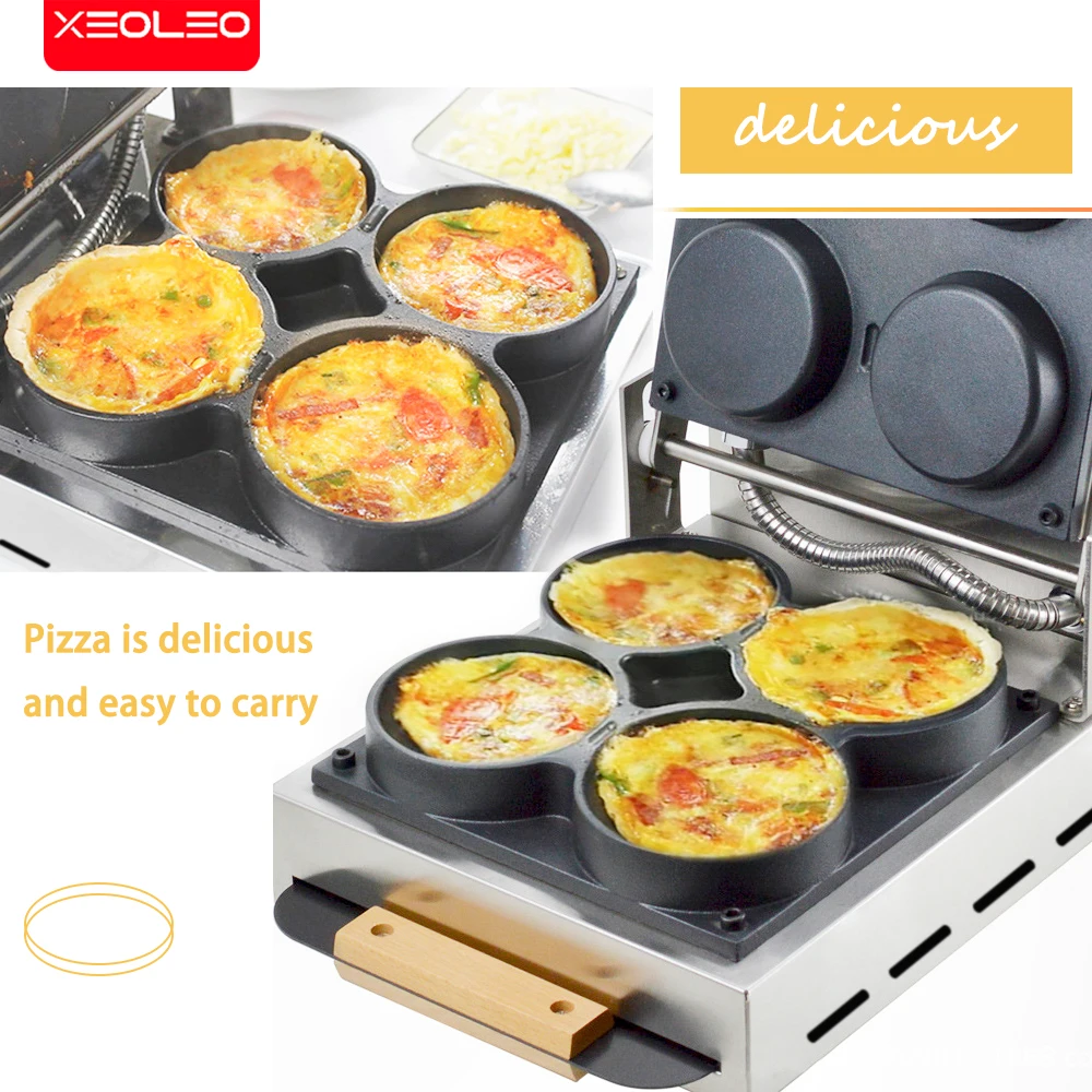 XEOLEO Commercial Pizza Maker 3000W Crepe Maker Pizza 4 Mini Machine Multifunctional Pancake Machine Non-stick