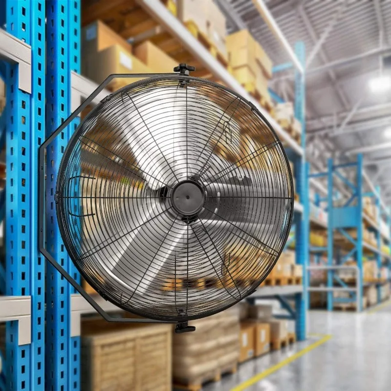 Simple Deluxe 24 Inch Industrial Wall Mount Fan 3 Speed Ventilation Metal Fan for Warehouse High Velocity Black Hot-sale Product 3