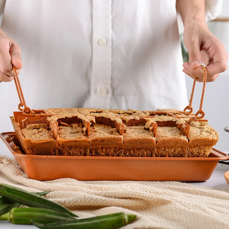 

Flip Bottom Square Non Stick Brownie Baking Tray Baking Cake Mold Baking Tool 3-piece Set Cake Pan