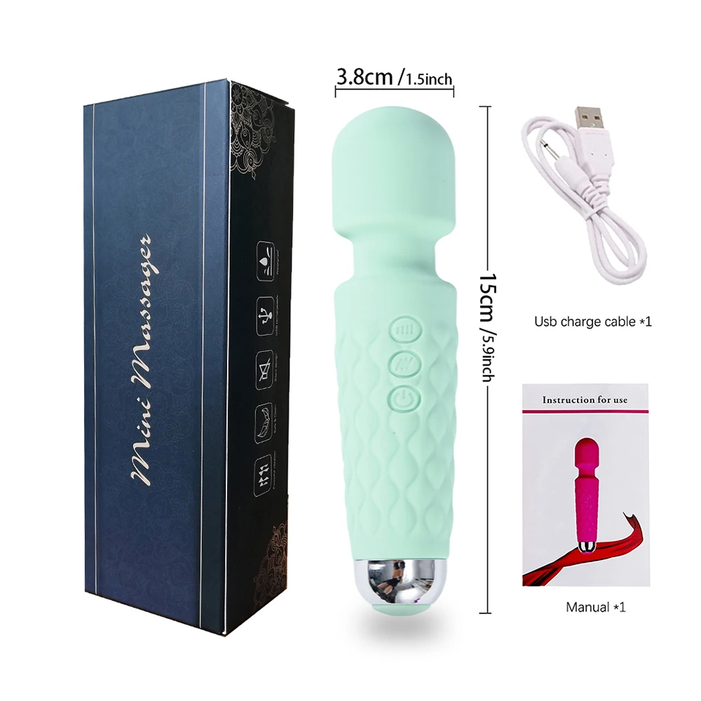 Upgraded Mini Vibrator 20 Modes Strong Vibration Usb Charging Handheld Wand Massager for Women