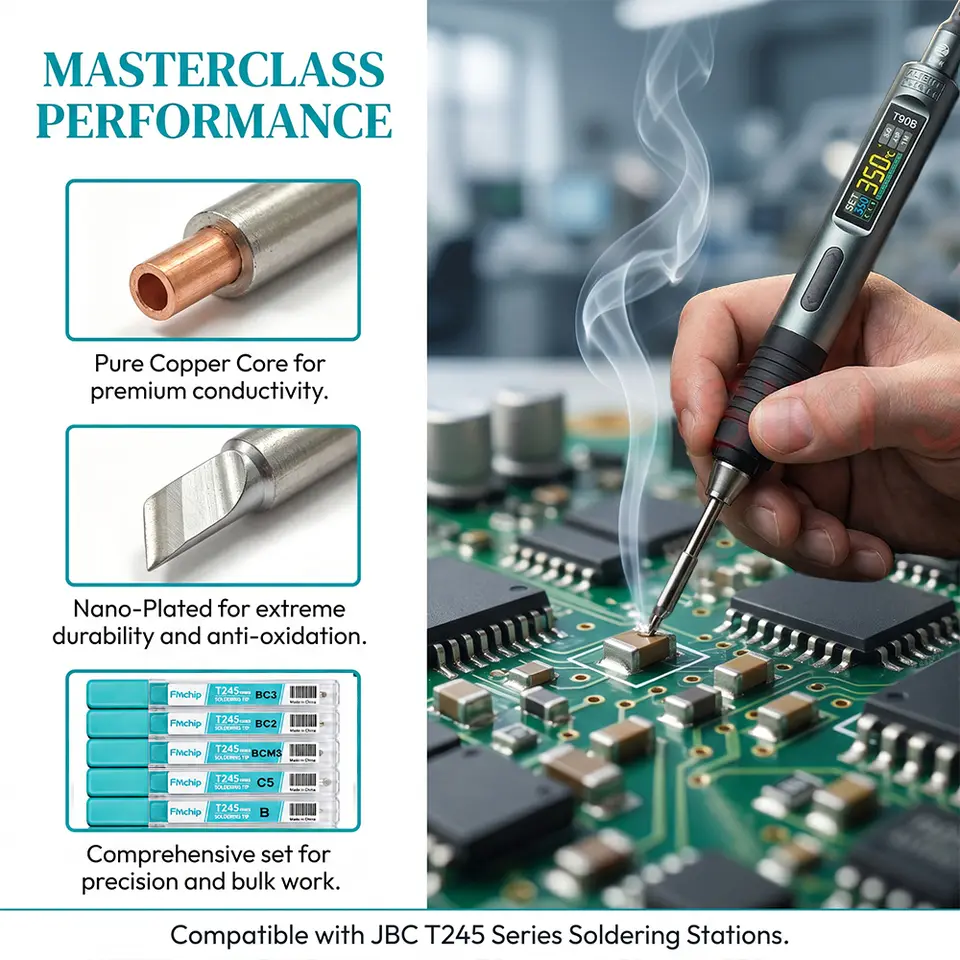 FMchip T245 Soldering Tip C245 Series for T80P T90B HS02A Soldering Iron Replace Tip C5/KU/K/BC2/BC3/BCM3/I/IS/D22/D24 Optional image 3