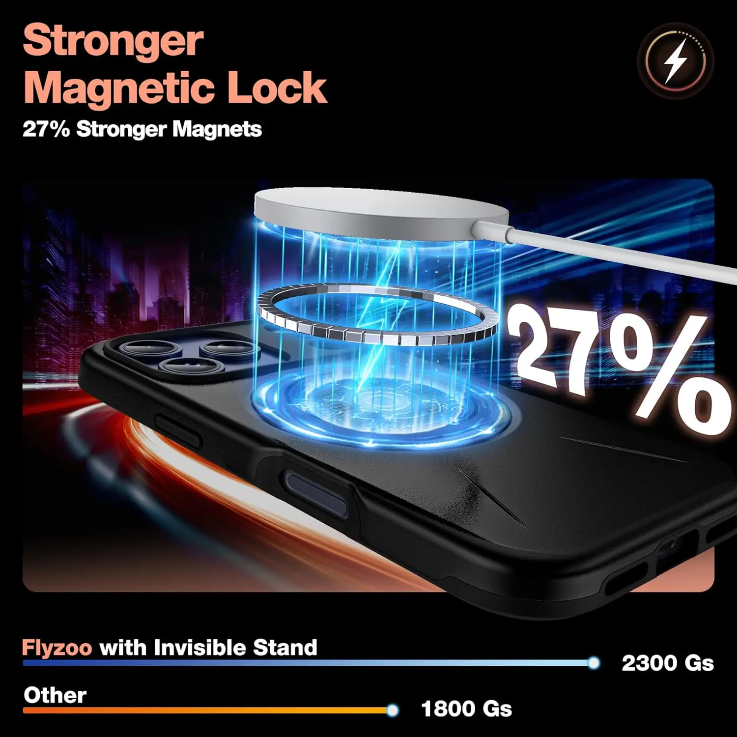 Magnetic Dual Layer Ring Holder Kickstand Case - Shockproof Protective Cover