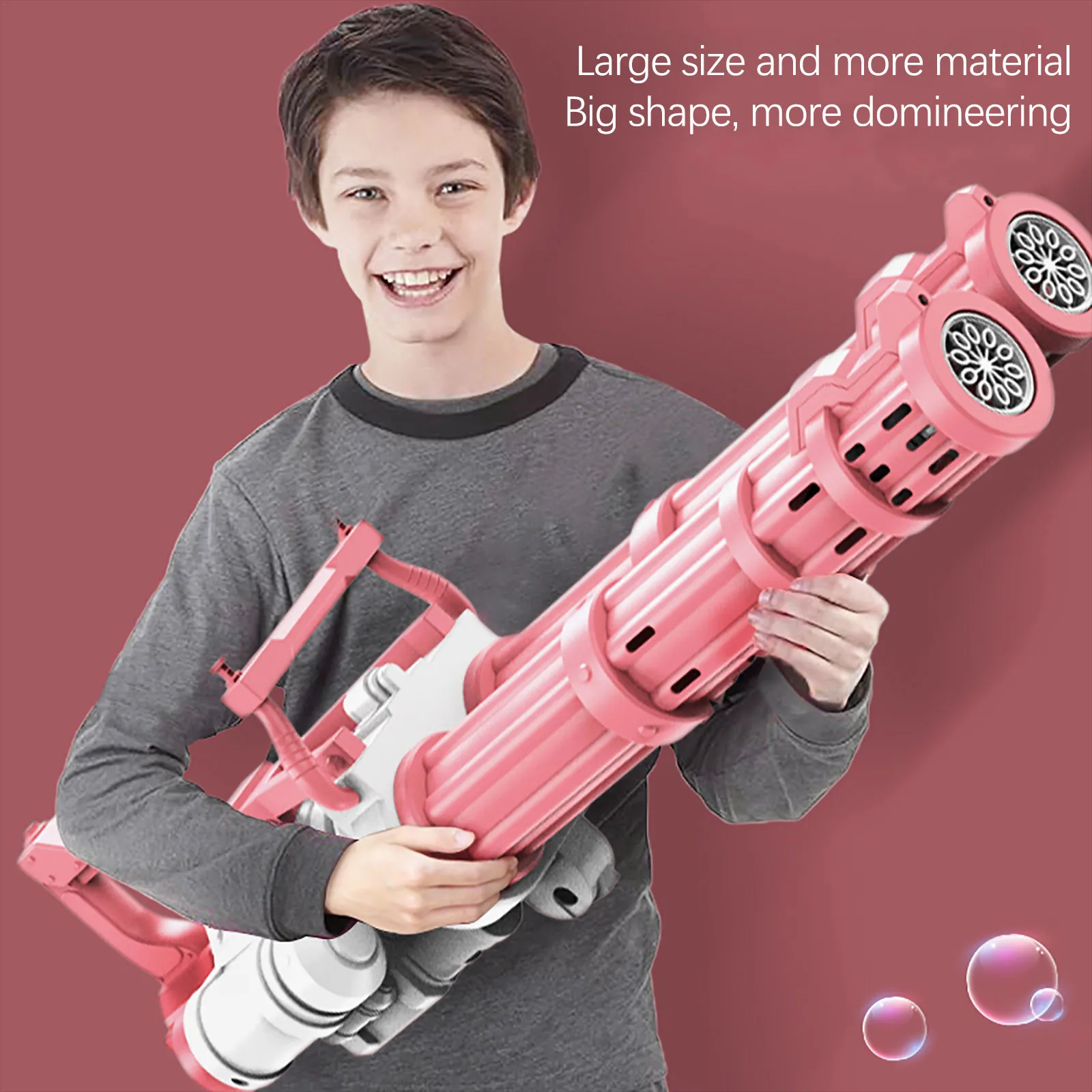 Double Tube Electric Bubble Rifle Gun Gatling Bubble Machine Soap