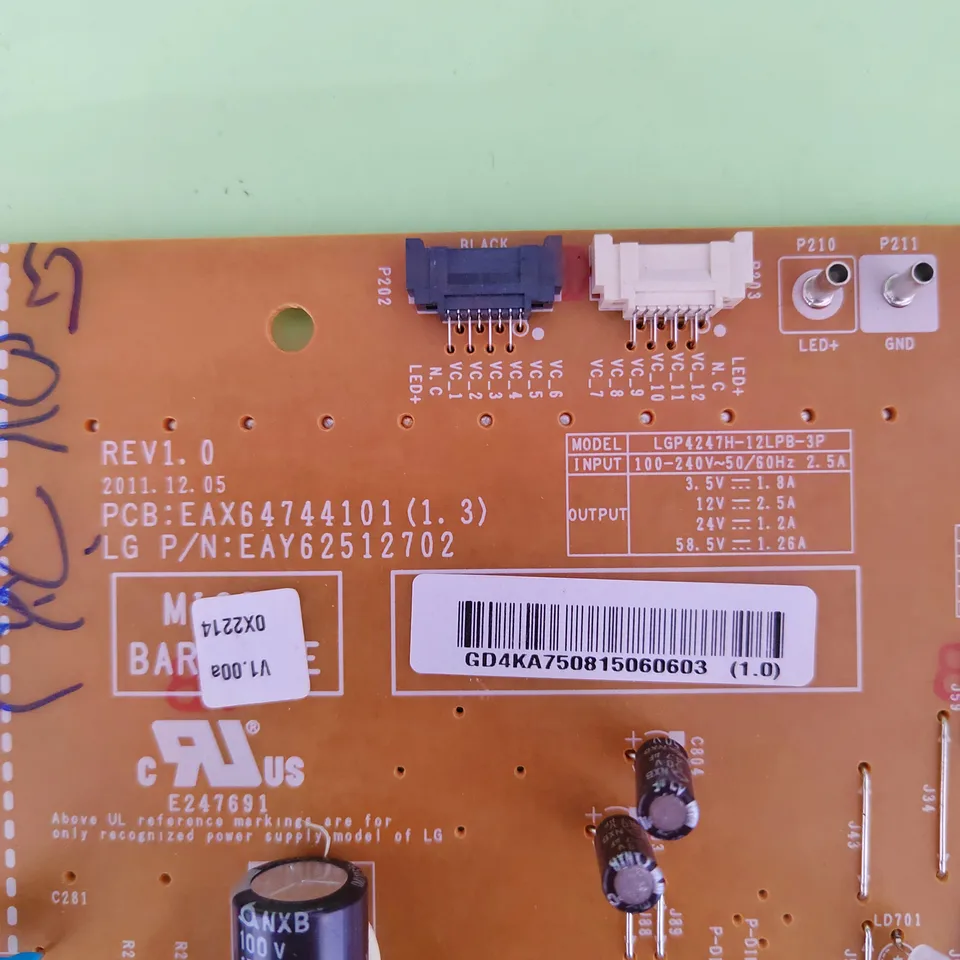 Scheda Alimentazione LG EAY62512702 Per TV 47LM7600 E Altri Modelli - Usata Ma Funzionante