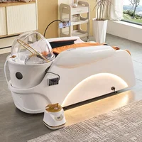 Lit de shampoing de Massage électrique haut de gamme pour Salon de coiffure, Cycle d'eau automatique, Fumigation, Salon de beauté, lit de traitement de tête 3