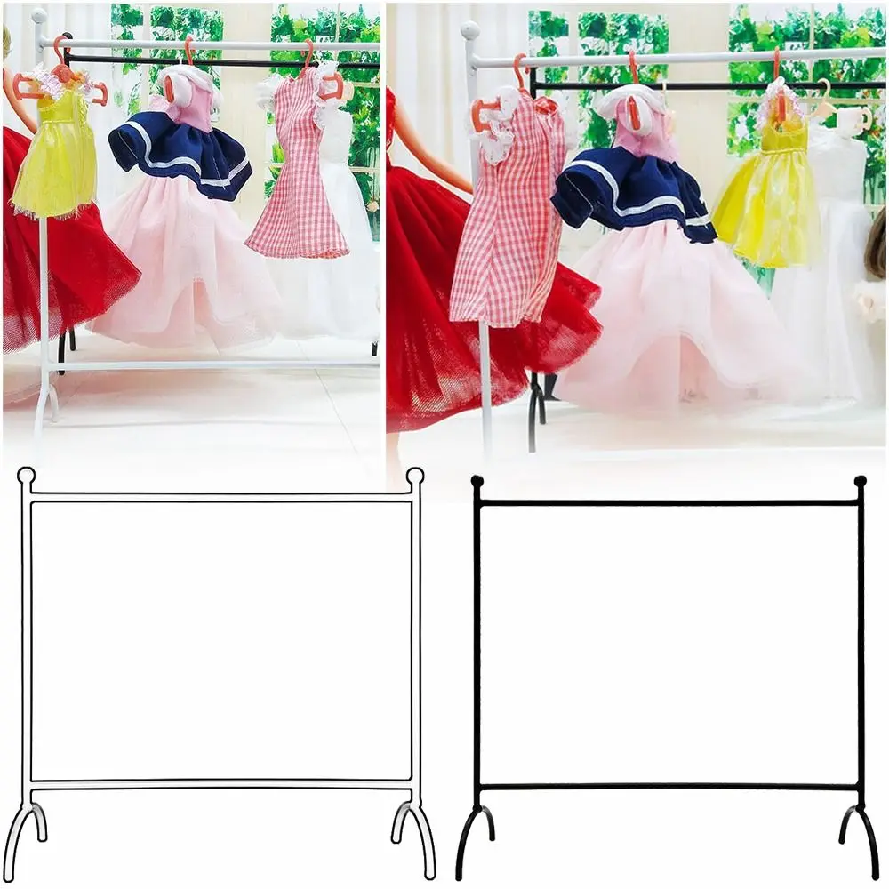 Iron Doll Clothes Rack White Black Mini Organizer