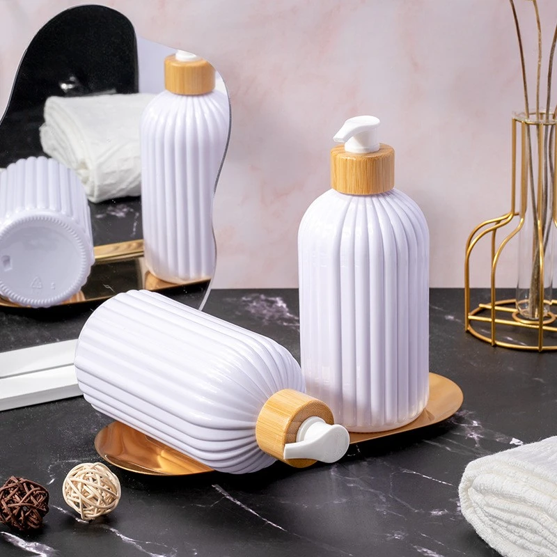 500ml Soap Dispenser Bamboo Pump Refillable Bottle Shampoo Conditioner Lotion Body Wash Empty Container for Bathroom, soap dispenser,soap pump,shower dispenser,wall mounted dispenser