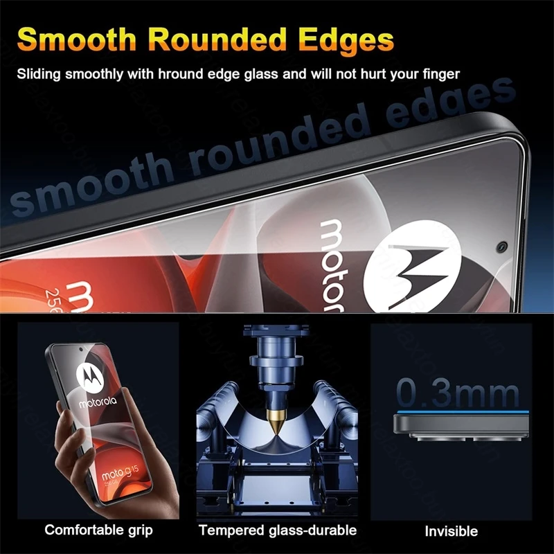 Clear Crystal Tempered Glass Screen Protector - 9H Hardness, 4-Pack