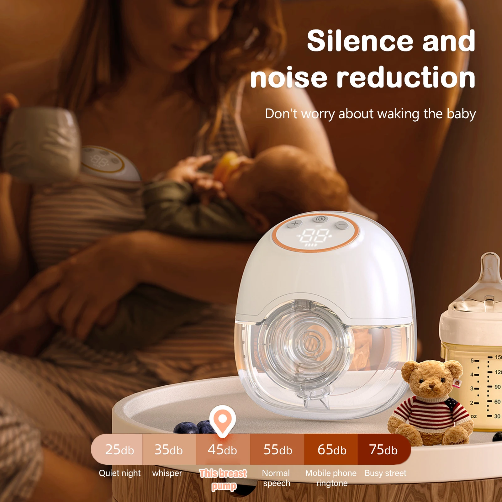 Breast Pump Wearable 12 Level of Suction Low Weight and Low Noise Hands Free Electric Milk Collector BPA-free breast pump,wearable milk saver,breast milk catcher
