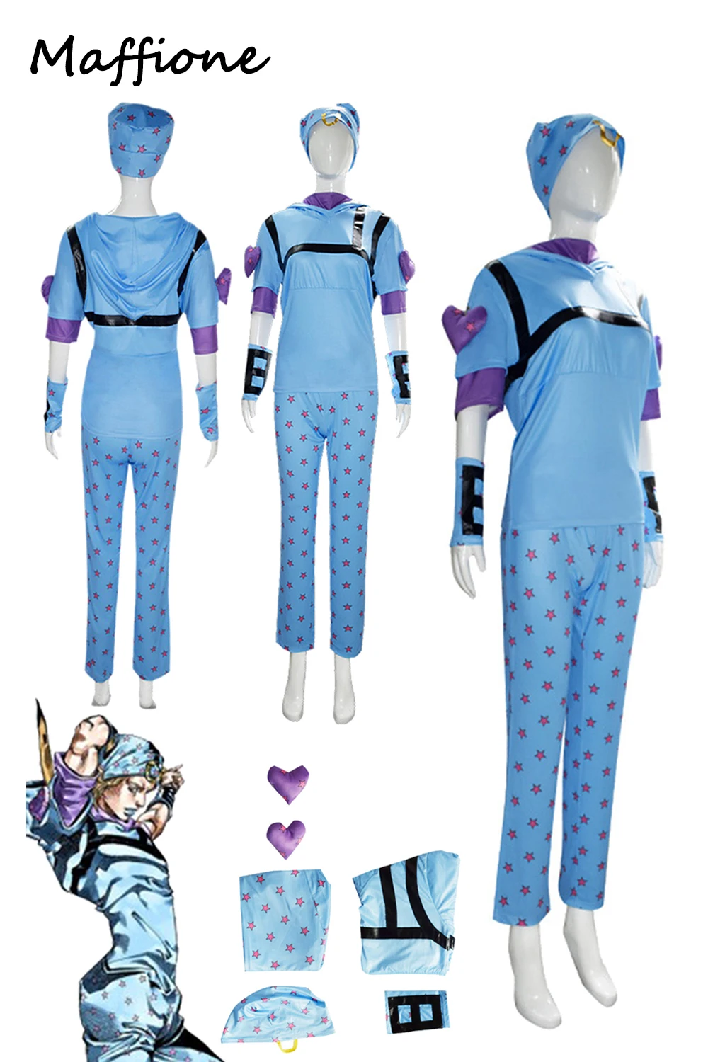 

JOJO Johnny Joestar Cosplay Tops Shirts Costume Anime JoJo's Bizarre Adventure Roleplay Outfit Women Men Adult Halloween Suit