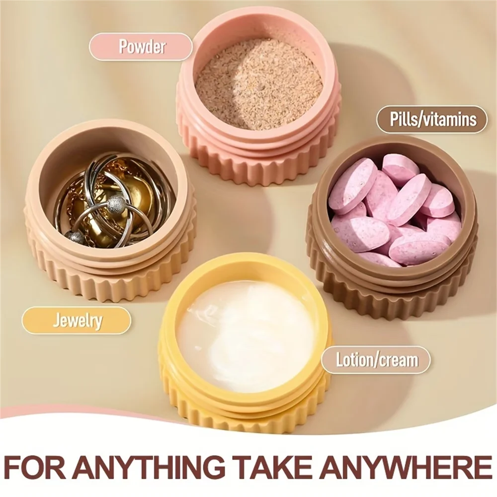 Set of 4 Mini Leakproof Silicone Travel Jars (20ml) - Refillable Cream & Lotion Containers