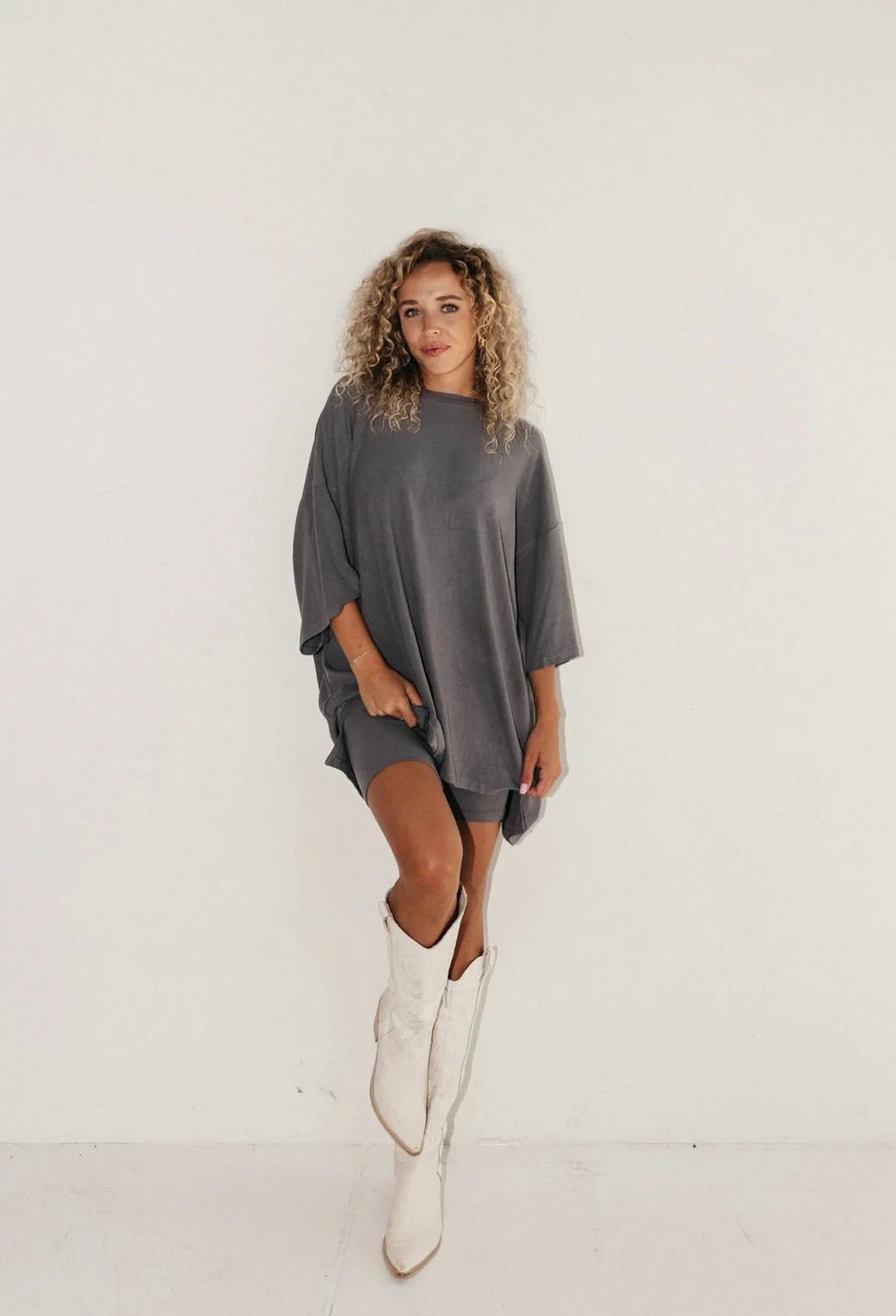 

Oversized Tee Biker Short Sets T-Shirt