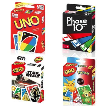 UNO FLIP! Pokemon Board Game Anime Cartoon Phase 10 Pikachu Pattern Family Funny Entertainment Uno Cards Games Christmas Gifts 1