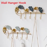 Wrought Iron Hook Wall Mounted Key Storage Holder Entry Porch Decoration Wall Hook Coat Hat Scarf Hanging Hook Leaf Home Decor 1