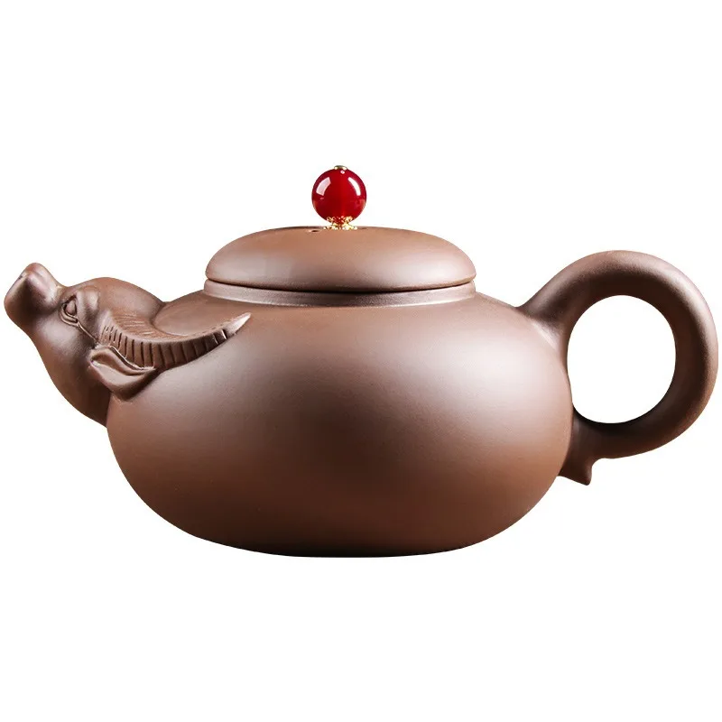 

Yixing-Purple Clay Pot, Large Tea Pot, Red Mud, Handmade, High Capacity, Bull Spirit, Heavenly Pot, Kung Fu Tea Set, 600ml
