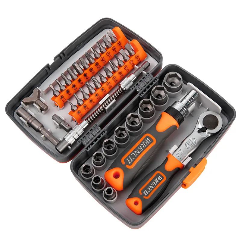 

38 in one high hardness multifunctional ratchet wrench, rotatable screwdriver bit set, household machine repair and maintenance