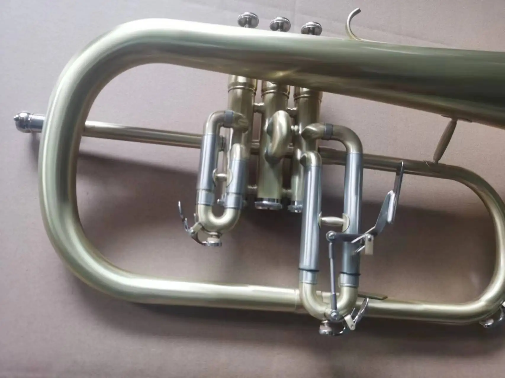 Real Pictures Bb Tune Flugelhorn Antique Copper Material Professional Playing Instrument Case Nozzle
