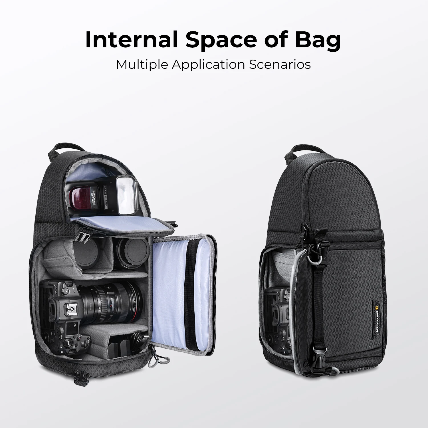 K & F 컨셉 카메라 슬링 백, 크로스 바디 백, 방수 카메라 숄더 배낭, DSLR/SLR 카메라 케이스, 사진 가방