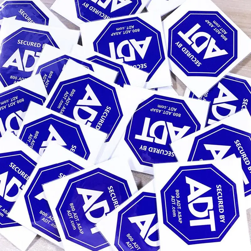 Waterproof Security Sticker for Window Warning ADT Window Sticker Waterproof Material Decal for Hotel Home Store and window tint sticker