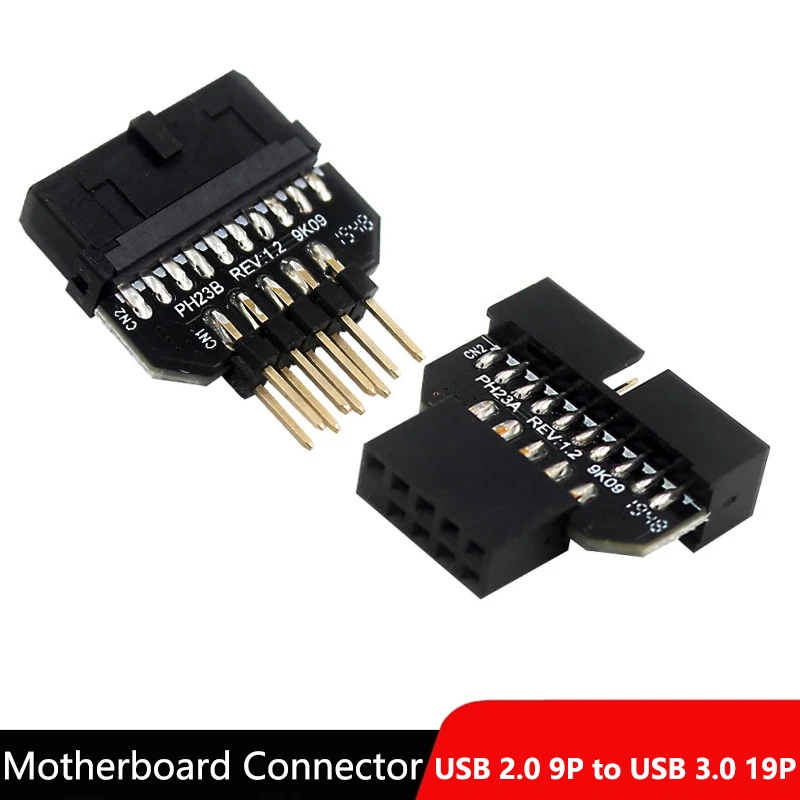 Motherboard Usb2.0 9 Pin To Usb3.0 19 Pin Front Panel Plugin Connector