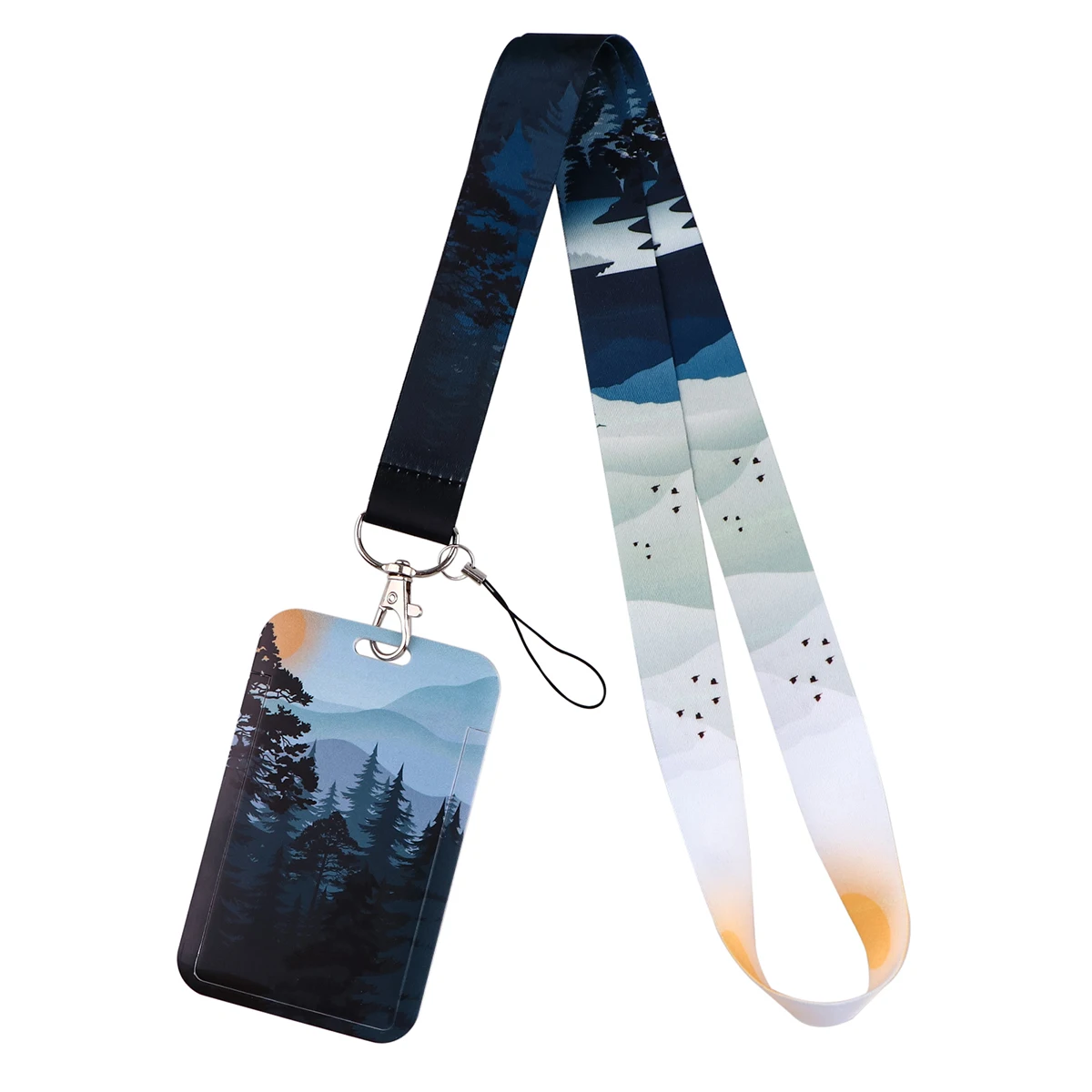 Sleek Minimalist Credential Holder Lanyard & Keychain Set