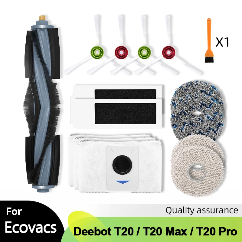 

For ECOVACS Deebot T20 omni / T20 Max / T20 Pro Vacuum Cleaner Accessories Main Side Brush Mop Cloth HEPA Filter Dust Bag Parts