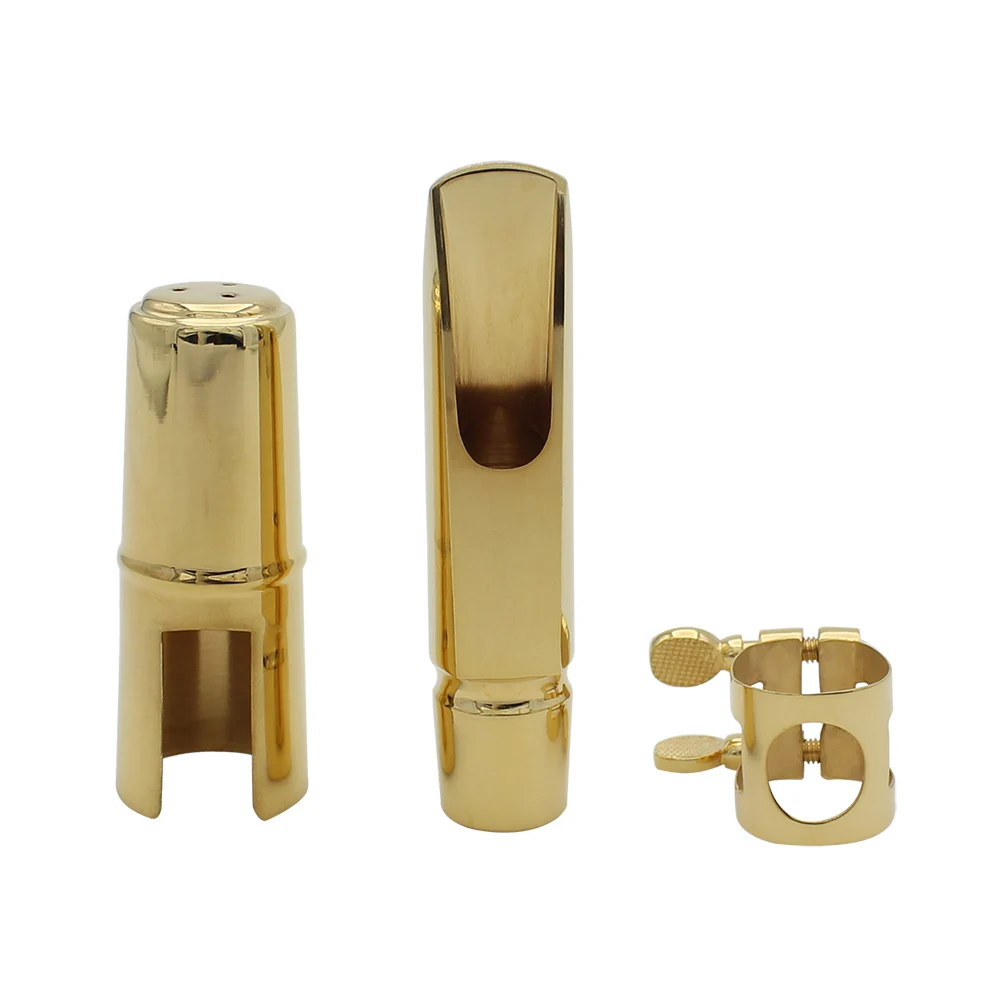Gold Alto saksofon ustnik 5C 6C 7C 8C E płaskie metalowe części ustnik do saksofonu saksofonu drewniane akcesoria do instrumentów muzycznych