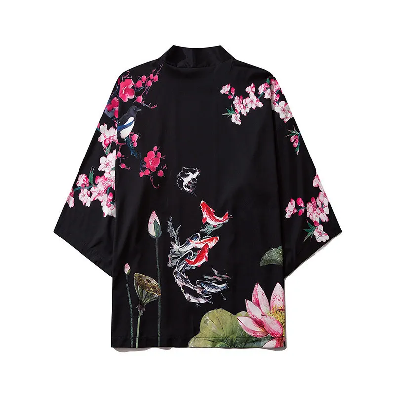 Japanese Kimono Japanese Kimono Cardigan Japanese Kimono Shirt Japanese Kimono Cardigan Yukata Samurai Man Women Crane Print Shirt Beach Haori Harajuku Obi Chinese Style Asian Streetwear 5XL