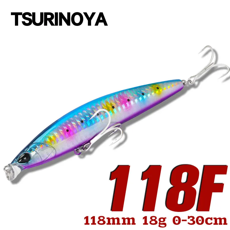 

TSURINOYA приманка в виде мелкой морской рыбки 0-30 см, 118F, 118 мм, 19 г, длинное литье, воблер, вращающаяся искусственная морская рыбка