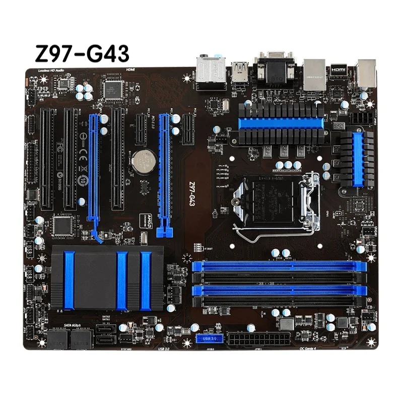 

Для материнской платы MSI Z97-G43 LGA 1150 DDR3 Материнская плата 100% протестирована нормально полностью работает Бесплатная доставка