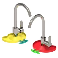 Tapis de protection en silicone pour robinet de cuisine, motif floral, pour éviter les éclaboussures sous l'évier, tapis de drainage, protection de comptoir de salle de bain, support à séchage rapide pour distributeur de shampoing et savon 1