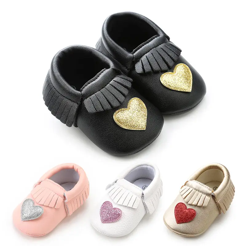 

Newborn Baby First Walker Toddler Infant Baby Girl Cartoon Heart Shape Printed Anti Slip Crib Shoe Prewalker Soft Sole Baby Shoe
