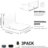 3PCS Surveillance Camera Shelf Acrylic Adhensive Wall Mount Stand Storage Rack for Small Items in Living Room Bathroom Bedroom 2
