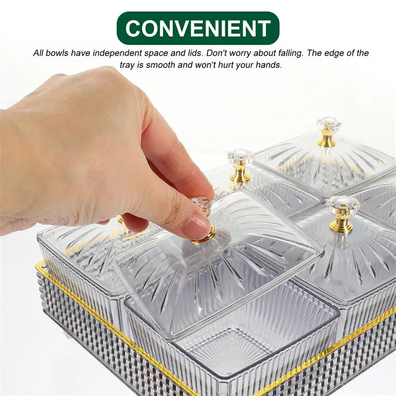 1 set of Snacks Plate Appetizer Platter Dish Household Fruit Desserts Candy Plate Dried Fruit Snack for Party Pastry Nuts Dish 3