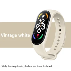 Silicone Sports Wristband Replacement Bracelet for Mi Band 3 or 4 (Vintage white)