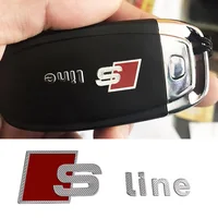 3D Car key sticker Hub sticker Emblem S Line Badge Car 3D Sticker For Audi Sline RS TT A3 A4 B8 8P 8V B6 A5 A6 Q5 C6 A1 Q7 Q3 1