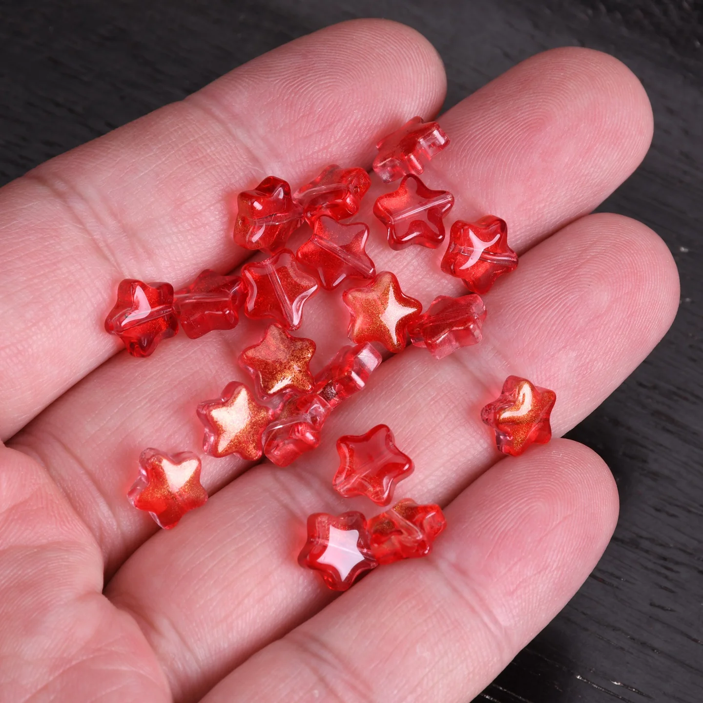 20pcs Colorful Star-Shaped Lampwork Glass Beads for DIY Jewelry and Crafts