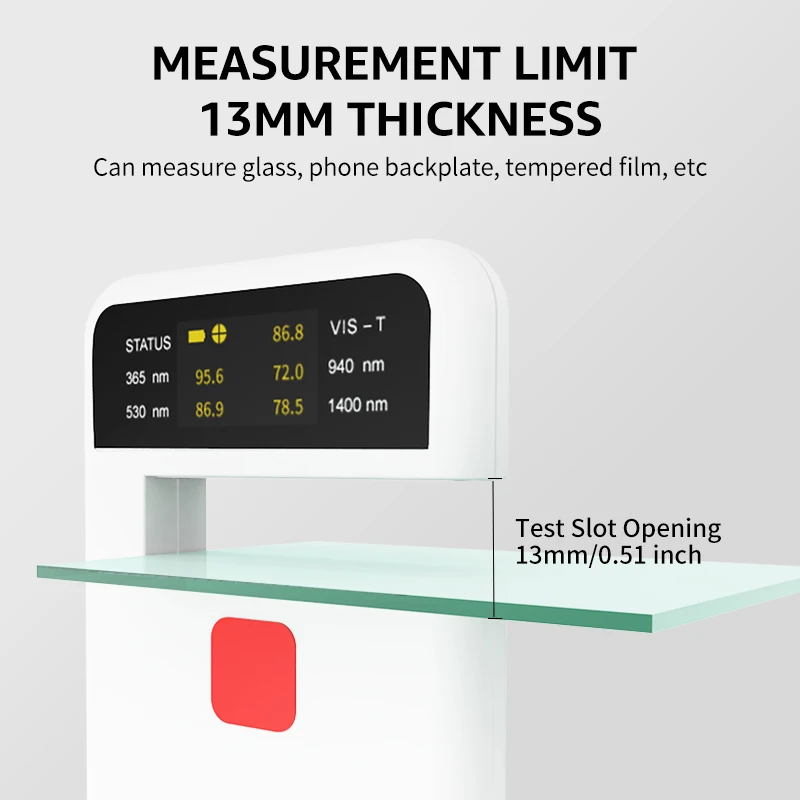 5-IN-1 Handheld Window Tint Transmission Meter VL/UV/IR Transmittance Meter Car Glass Solar Film Tester Type-C Charge 4