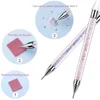 1Pc Art White Dual-head Wax Pen with Diamante Embellishment and Rhinestone Picker, Crystal Rhinestone Applicator Manicure Tool 6