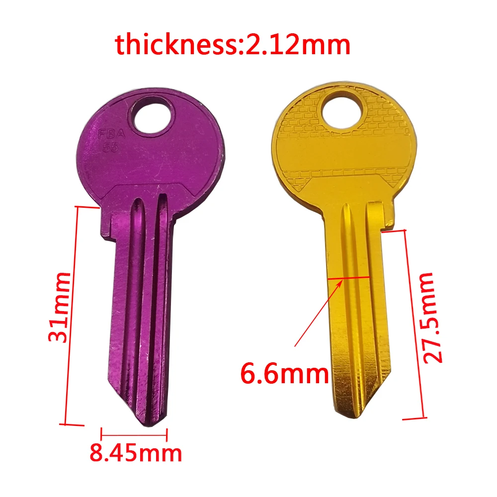 25pcs JS 1634 Alloy color Key Blank Everyday Home key blank suitable for lock F55 color random shipping