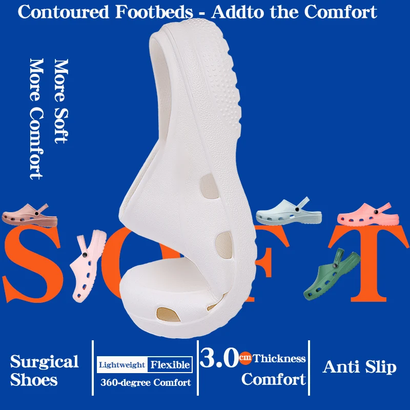 Non-slip Nurse Scrub Clogs EVA Medical Clogs Breathable Dentist Veterinary Slippers Comfortable Dental Surgical Shoes 5X03-09 6