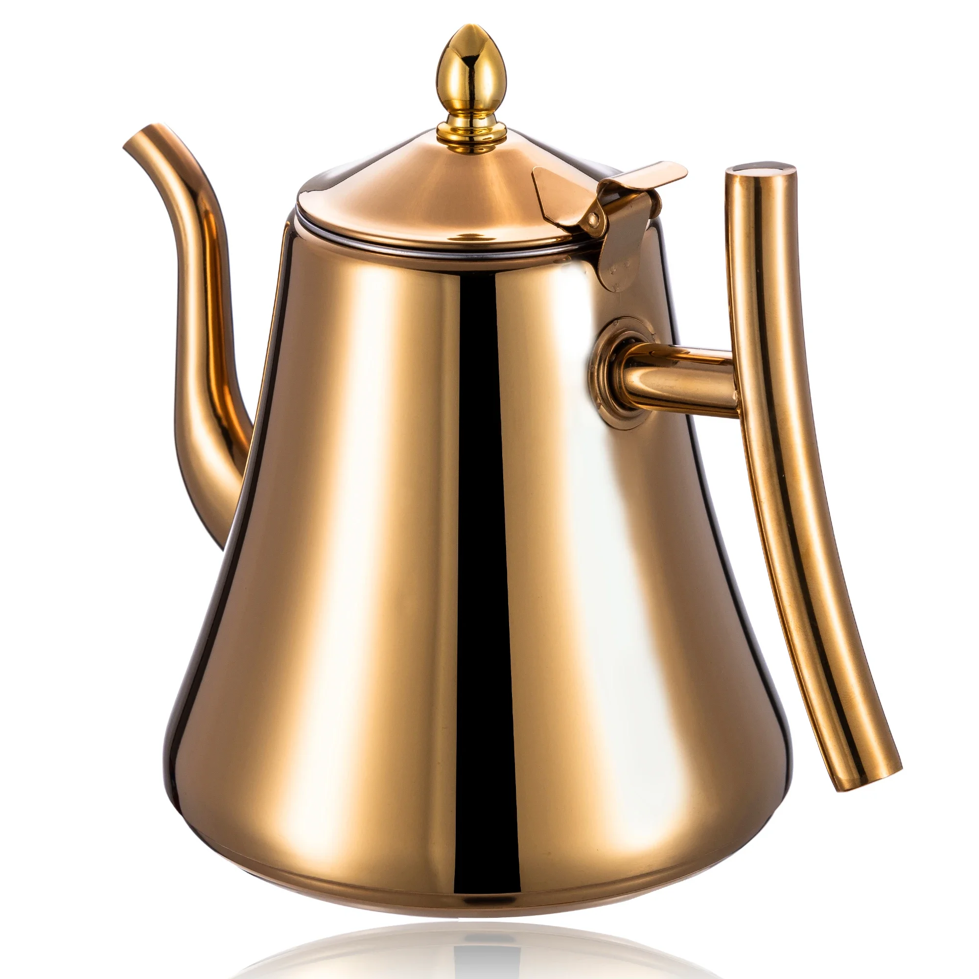 Description Picture 5 of item1.0L/1.5L/2.0L Stainless Steel Teapot, Tea Kettle with Removable Infuser for Loose Flower Tea Coffee Kettle for Stovetop Safe