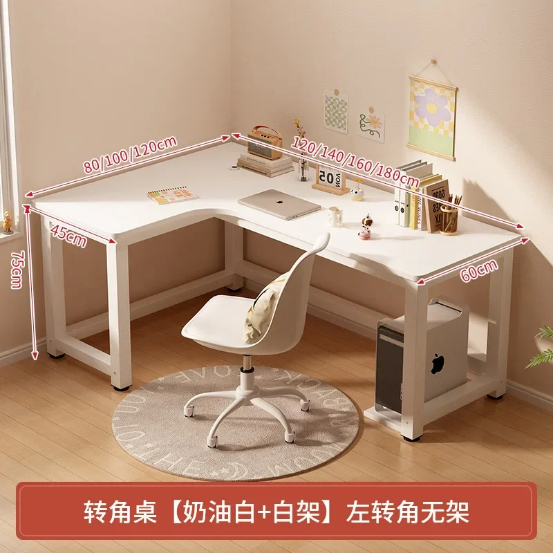 Cream Style Solid Wood Corner Home Learning Desk Bookshelf Integrated Corner Perforated Board Desktop Computer Desk 6