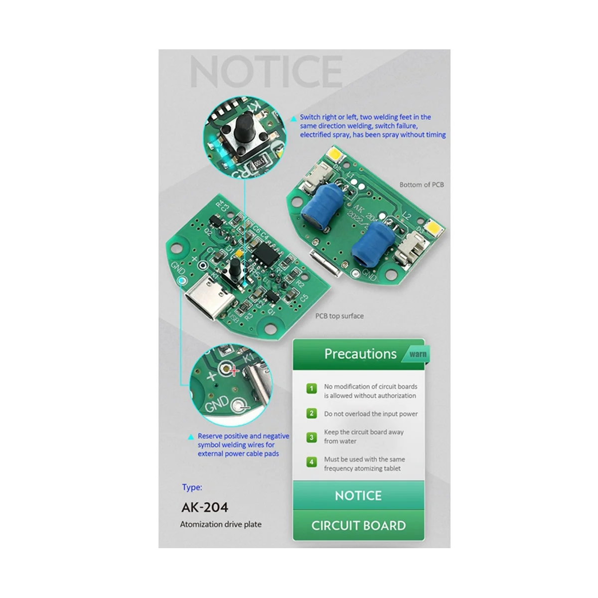 

Dual Spray Atomization Module USB Humidifier Driving Circuit Board Atomization Experimental Equipment DIY Incubation