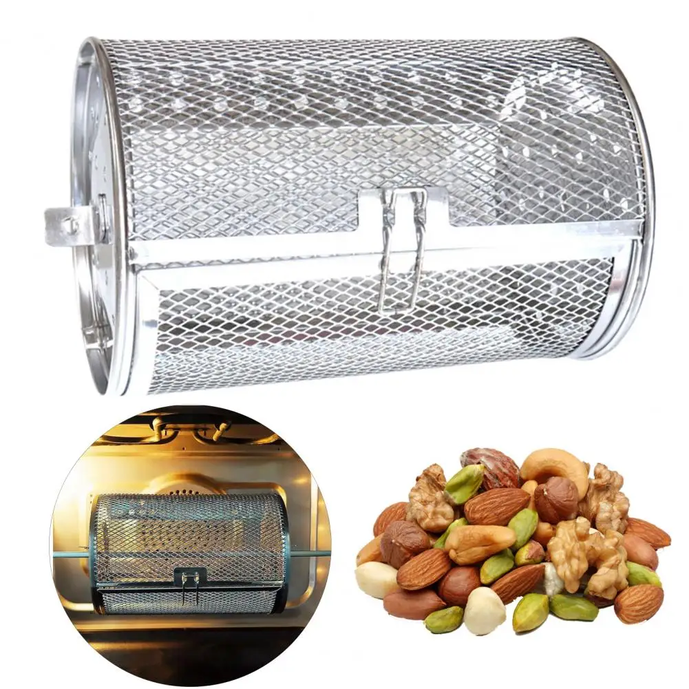 Roasting Chestnuts One-piece Design Rotisserie Grill Baking Cage Oven Basket Wire Rotisserie Basket Grill Roaster Drum Kitchen