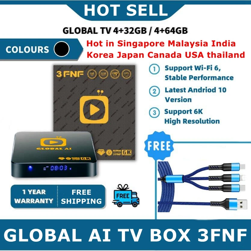 2022 Global Ai 3FNF 4GB32GB AI tv box с голосовым управлением Лидер продаж в Сингапуре Малайзии