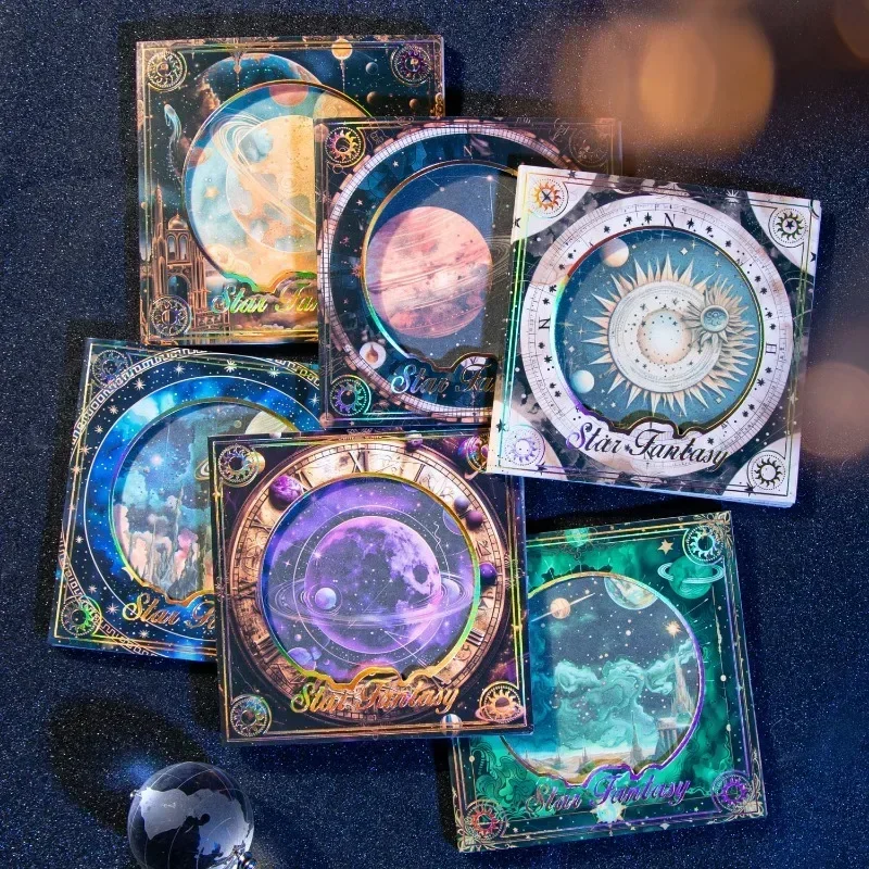Material Paper Star Fantasy Base Moon Phase Writing Background Decoration Handbook Scrapbook Notebooks 13*11CM 30Pieces
