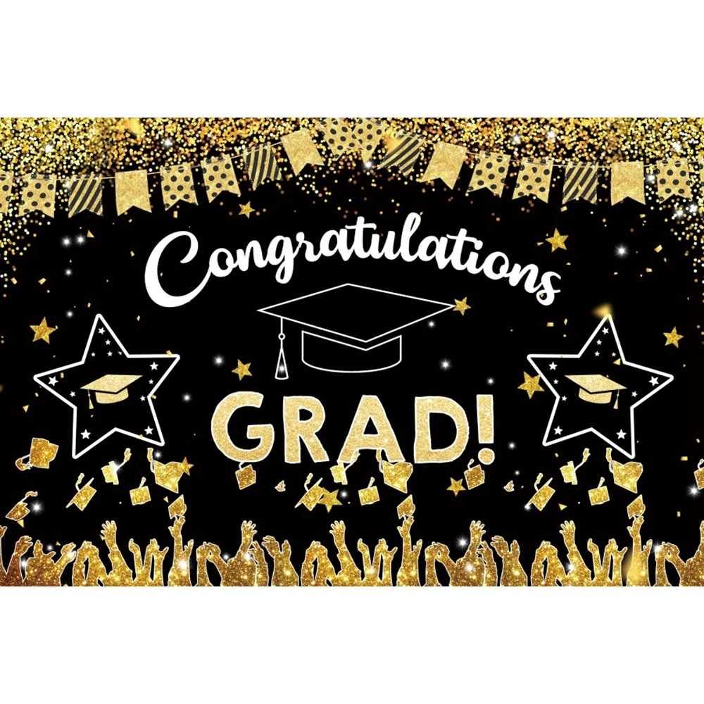 Yeele Graduation Party Backdrop Class of 2022 Black Golden Glitter Light Bokeh Photography Background Congrats Grad Banner Decor camera cleaning kit Photo Studio Supplies