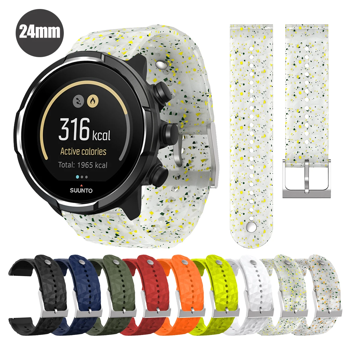 Waterproof Silicone Watch Strap - 24mm Premium Band for Enhanced Comfort and Durability